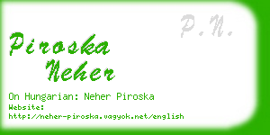piroska neher business card